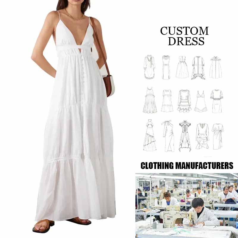 Rochie casual cu strat lung în straturi de gât